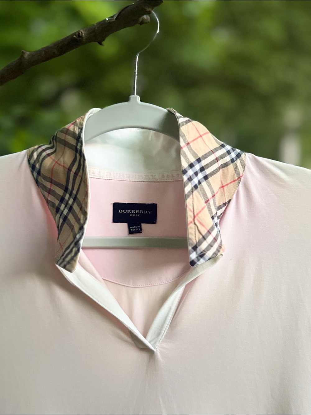 Burberry Light Pink Golf Polo Shirt Women’s Size L